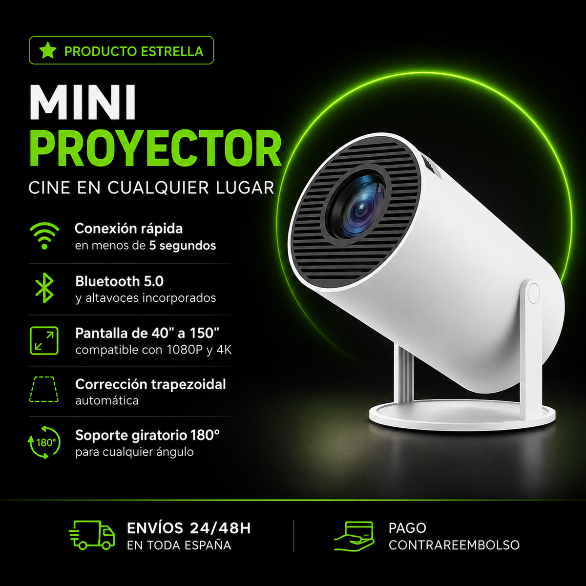 Mini Proyector Smart 180 VELTRIX™