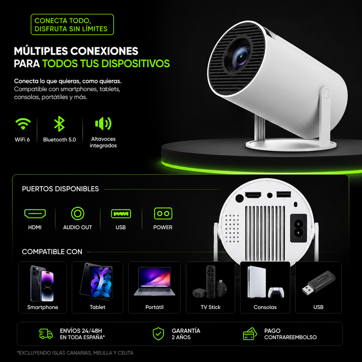 Mini Proyector Smart 180 VELTRIX™